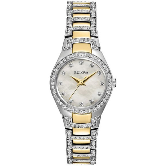 Bulova Women's Crystal Two Tone Watch - Picture 1 of 5